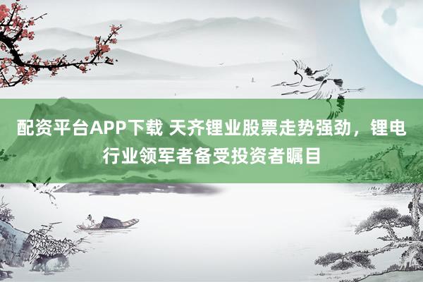 配资平台APP下载 天齐锂业股票走势强劲，锂电行业领军者备受投资者瞩目