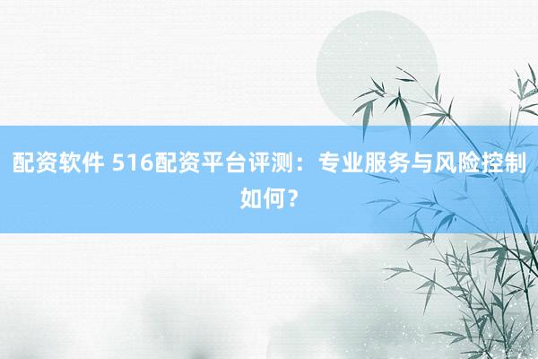配资软件 516配资平台评测：专业服务与风险控制如何？