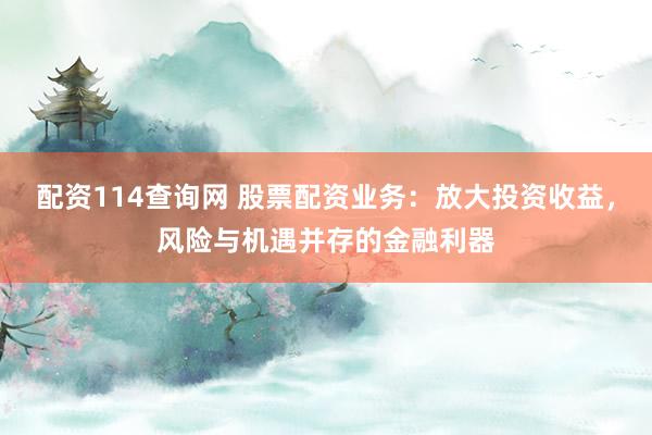 配资114查询网 股票配资业务：放大投资收益，风险与机遇并存的金融利器