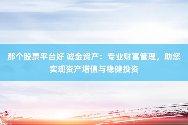 那个股票平台好 诚金资产：专业财富管理，助您实现资产增值与稳健投资