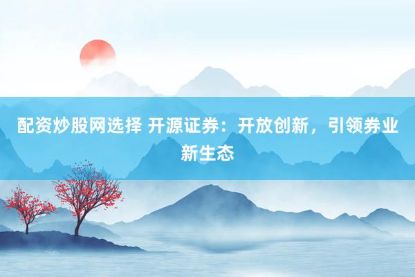 配资炒股网选择 开源证券：开放创新，引领券业新生态