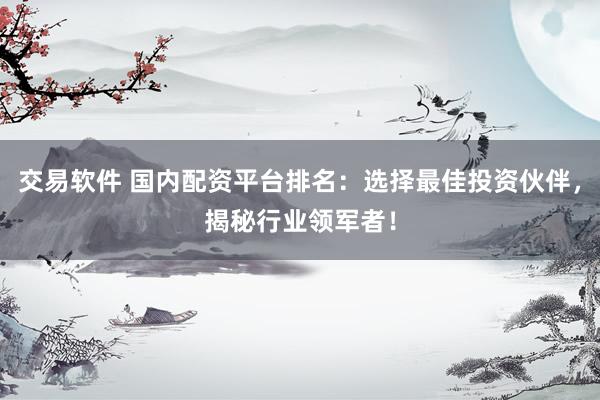 交易软件 国内配资平台排名：选择最佳投资伙伴，揭秘行业领军者！