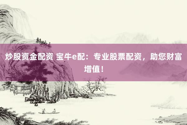 炒股资金配资 宝牛e配：专业股票配资，助您财富增值！