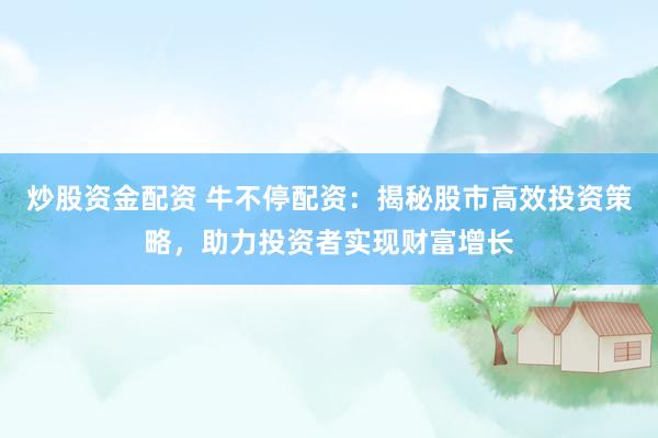 炒股资金配资 牛不停配资：揭秘股市高效投资策略，助力投资者实现财富增长