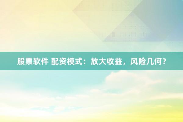 股票软件 配资模式：放大收益，风险几何？