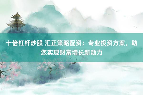 十倍杠杆炒股 汇正策略配资:专业投资方案,助您实现财富增长新动力
