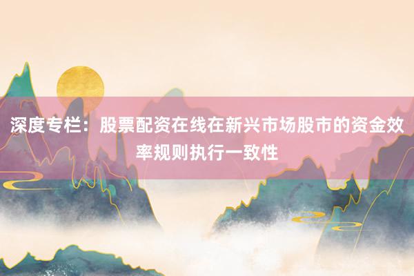 深度专栏：股票配资在线在新兴市场股市的资金效率规则执行一致性
