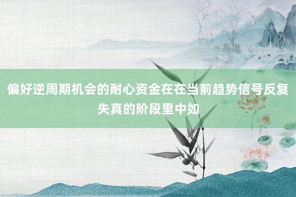 偏好逆周期机会的耐心资金在在当前趋势信号反复失真的阶段里中如